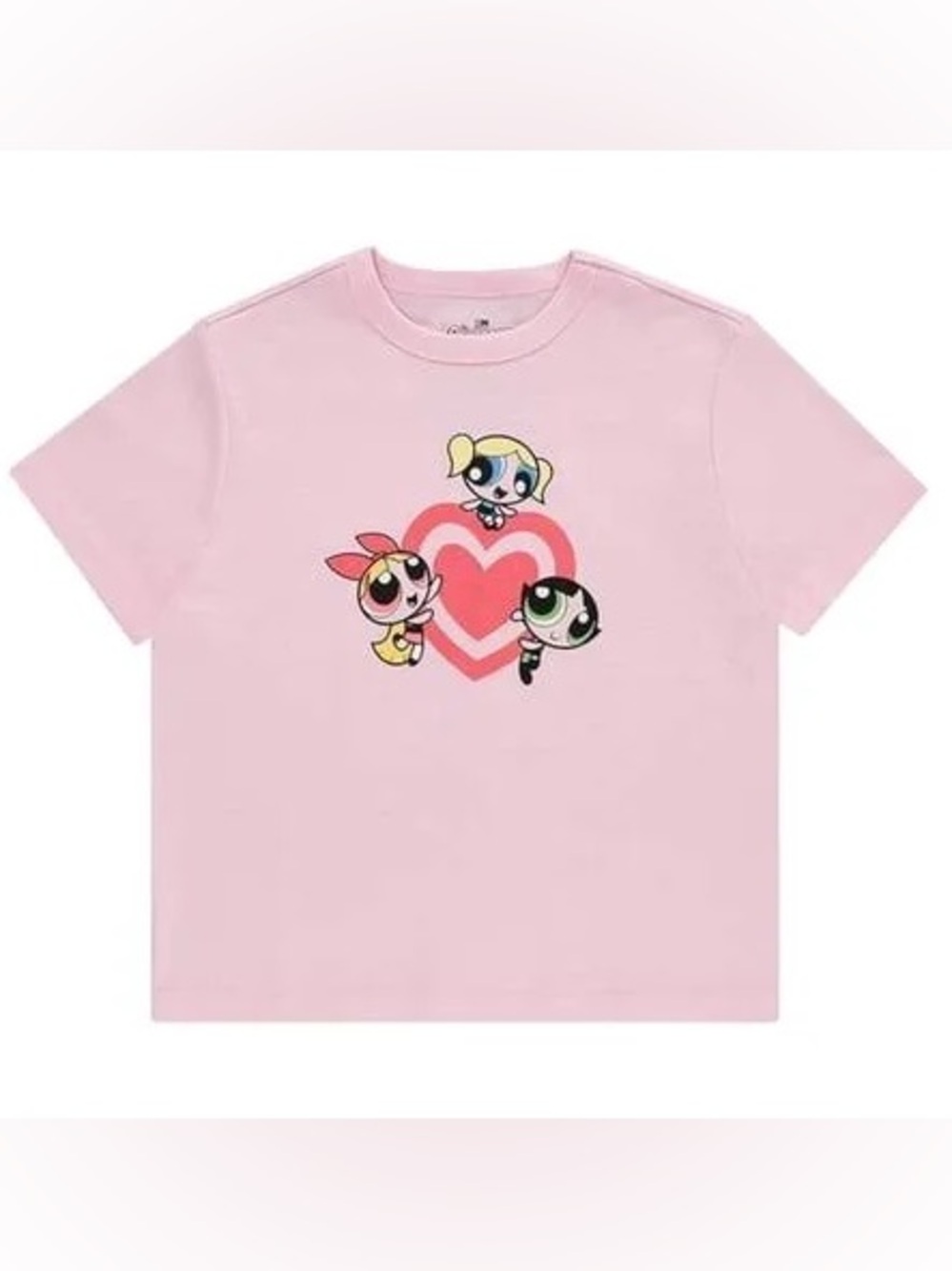 Powerpuff Girls Pink Heart Graphic T-Shirt Cartoon Network Size Small
